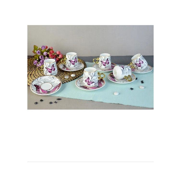 5212336 Floral Porselen Kahve Fincanı Royaleks-82454 Diğer