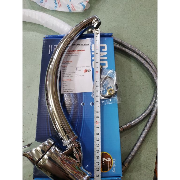 5363056 Gnc Lavaba Eviye Bataryası Uzun Kuğu Aç Kapa Mix Kalın Gövde 40Lık