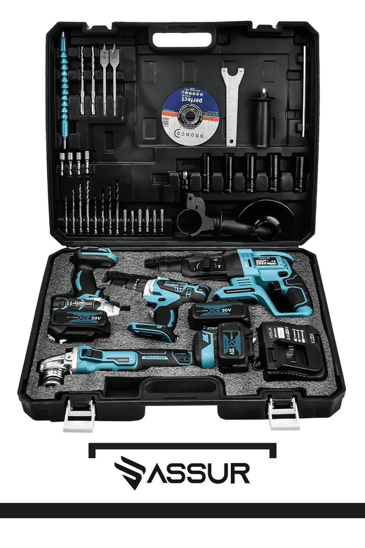 54656492 Assur 4'lü Set Şarjlı Delici Kırıcı Hilti 2-26 125Mm Taşlama 450Nm Somun Sökme 13Mm Darbeli Matkap
