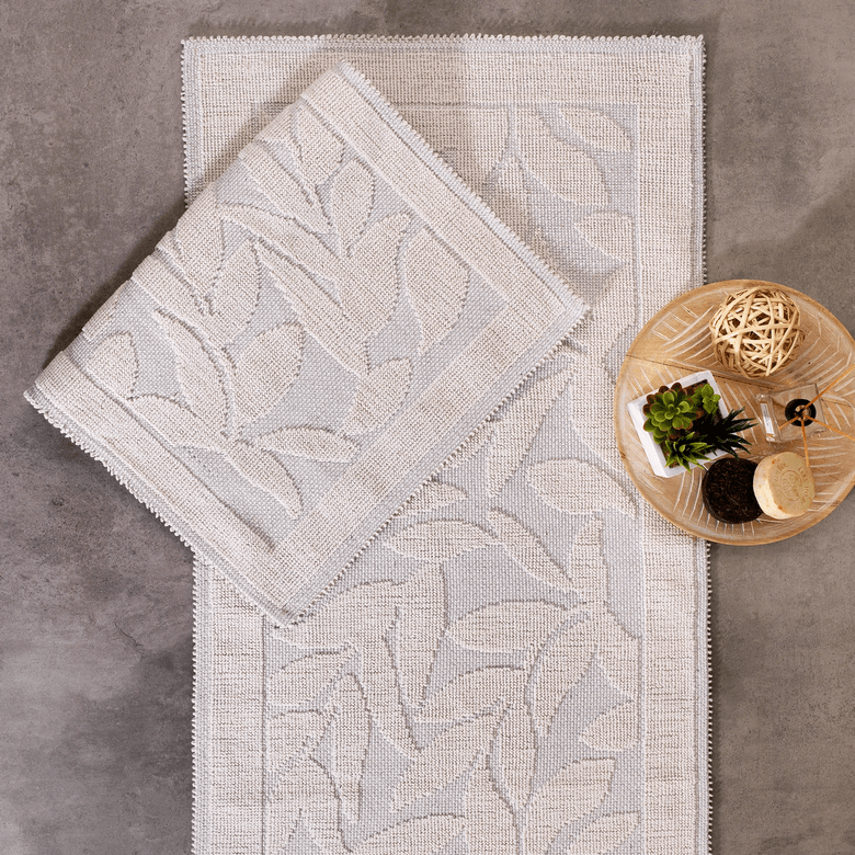 ₺599,00kl Schafer Home Leaf 2 Li Banyo Paspası-Ekru