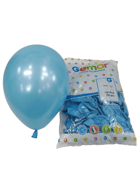 60252024 Gemar 100'lü  Metalik Light Blue Balon 28*11