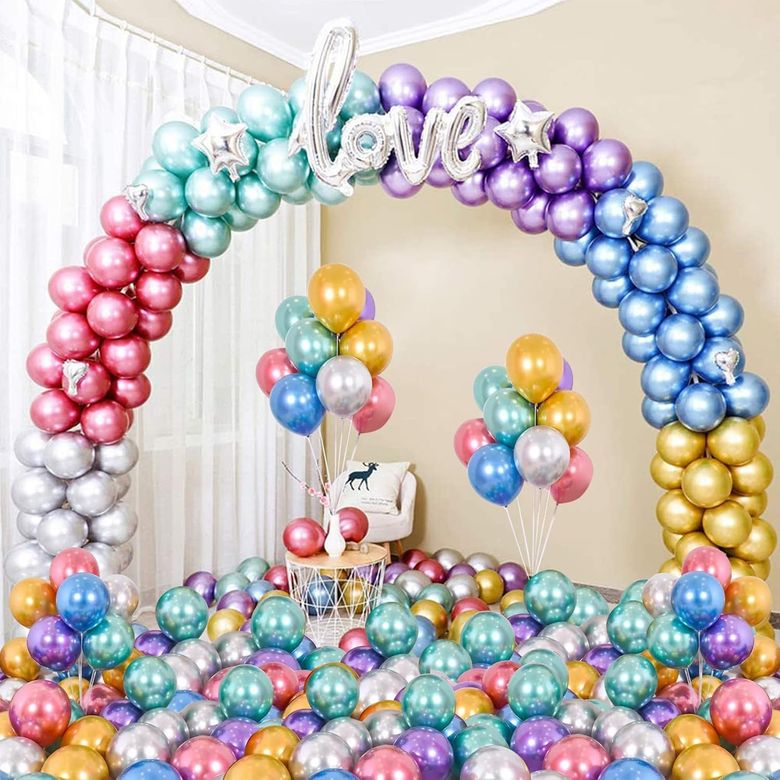 60312024 Gemar Metalik Balon Karışık Renk 100'lü Paket - 28*11