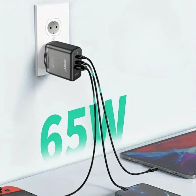 65W Hızlı Şarj Edebilen TYPE C uçlu Şarj Aleti (4745)