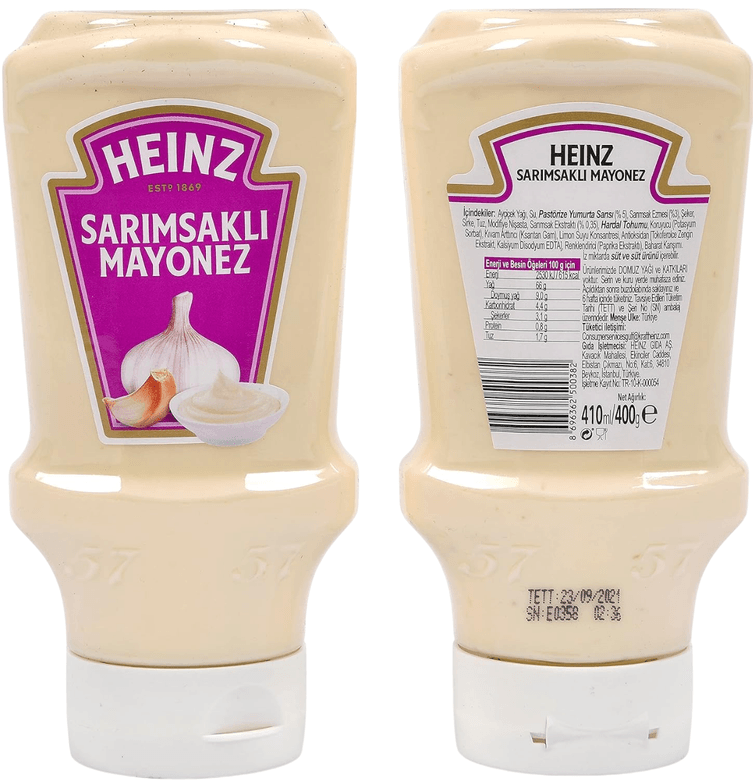 669985547 Heinz Sarımsaklı Mayonez 400 Gr 6 Adet