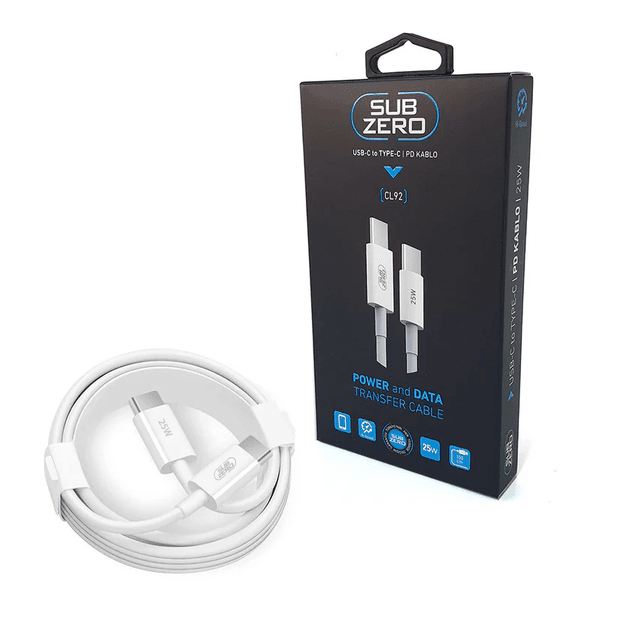 6Cp2SaVXEY Subzero Cl92 Type-C Den Type-C Ye Şarj Kablosu 1 Metre 25W Süper Hızlı Şarj