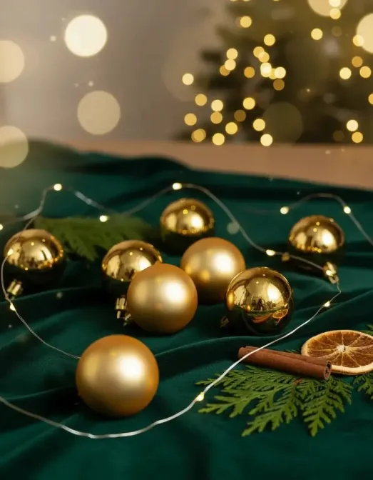 6'lı Gold Yılbaşı Çam Ağacı Süsü (6cm)
