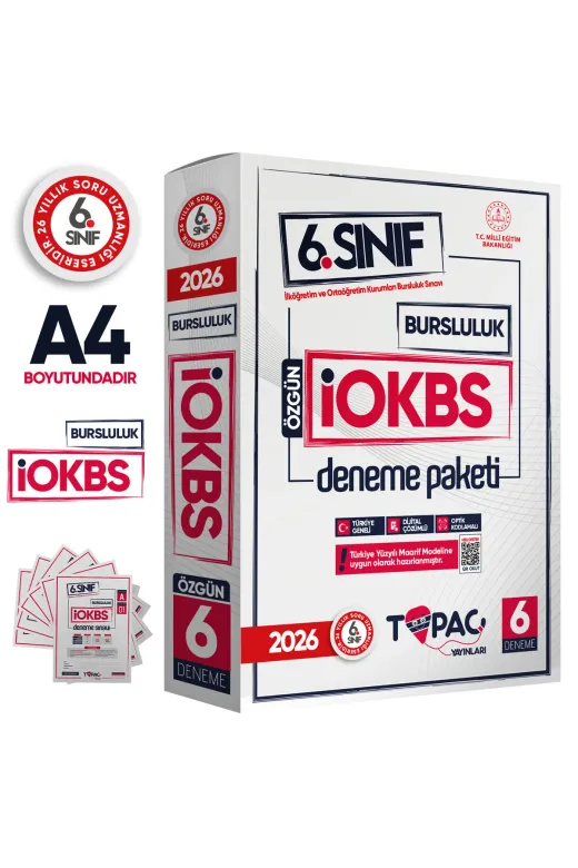 6.sınıf Topaç Yayınları Özgün Iokbs-Bursluluk 6Lı Deneme Paketi Çözümlü Türkiye Geneli