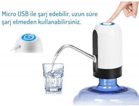 7777443 Fidobay Yeni Nesil Kokmaz Paslanmaz Şarjlı Damacana Pompası
