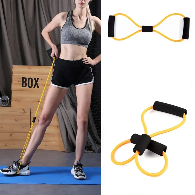 8 Şeklinde Direnç Bandı Yoga Plates Ve Vücut Geliştirme Egzersiz Bandı (4745)