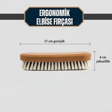 Abc Farben 131622845 Ergonomik Ahşap Elbise Fırçası Tüy, Toz Ve Kir Temizleyici Doğal Kıllı Kıyafet Fırçası