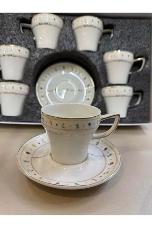 ACAR SOF6767 Made With Love Porselen 6 Lı Kahve Fincan Takımı 8176