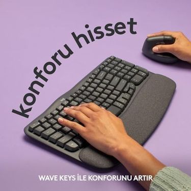 Acil Pano 131612532 Wave Keys Kablosuz Klavye, Siyah