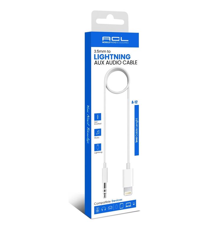 ACL A-12 3.5Mm To Lightning Aux Audio Ses Kablosu