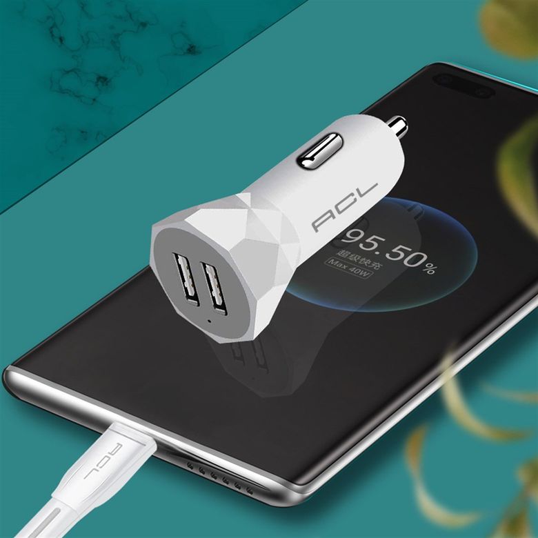 Acl Ac-89 Micro Usb Kablolu 2.4A Usbx2 Araç İçi Şarj Aleti