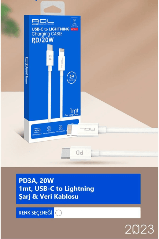 ACL Ack-52 Type-C Lightning Usb Şarj Data Veri Kablosu