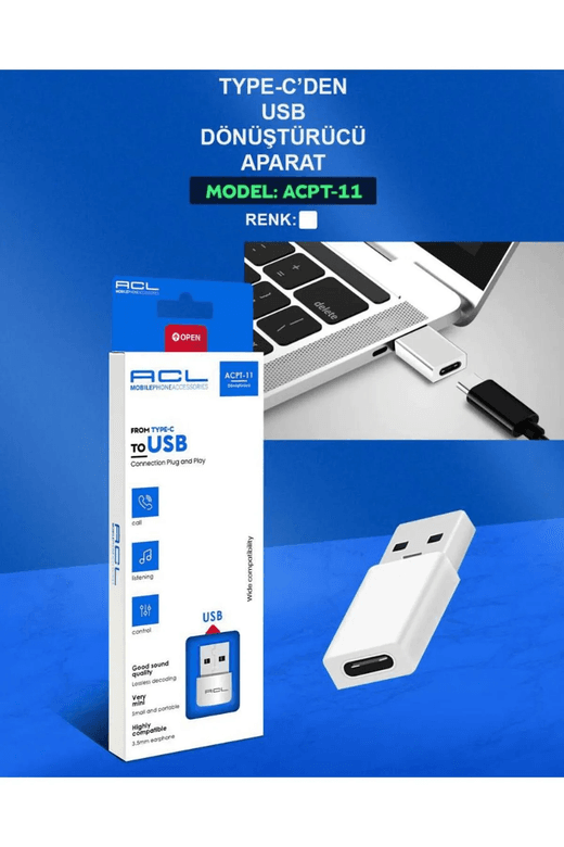 Acl Acpt-11 Hd Media Type-C Den Usb Veri Aktarım Aparatı Dönüştürücü