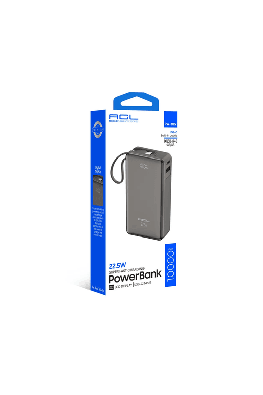 Acl Pw-109 22.5W Hızlı Şarjlı 10.000 Mah Dahili Usb-C Kablolu Powerbank