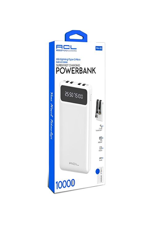 Acl Pw-82 10.000Mah Pd 2 Led Işık Usb Lightning Type-C Mikro Powerbank
