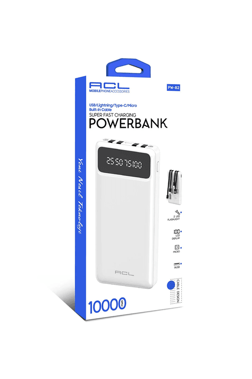 Acl Pw-82 10.000Mah Pd 2 Led Işık Usb Lightning Type-C Mikro Powerbank