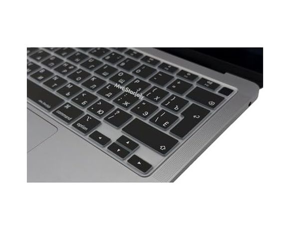 Aebo 131611604 Rusça Klavye Koruyucu Macbook Air 13 A1932 A2179 A2337 M1 Uyumlu Uk Iso Ters L Enter İnce Silikon Russian Keyboard Cover Siyah