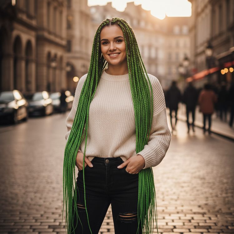 Afrika Örgüsü Ve Rasta İçin Sen / Yeşil