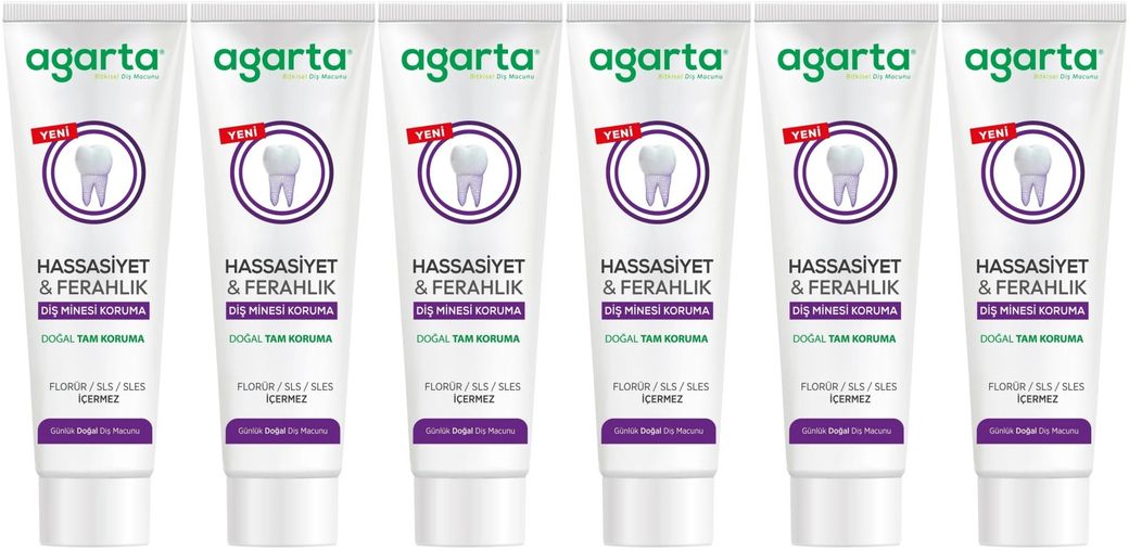 Agarta Doğal Tam koruma Diş Macunu 90 ML Hassasiyet & Ferahlık (6 Lı Set)