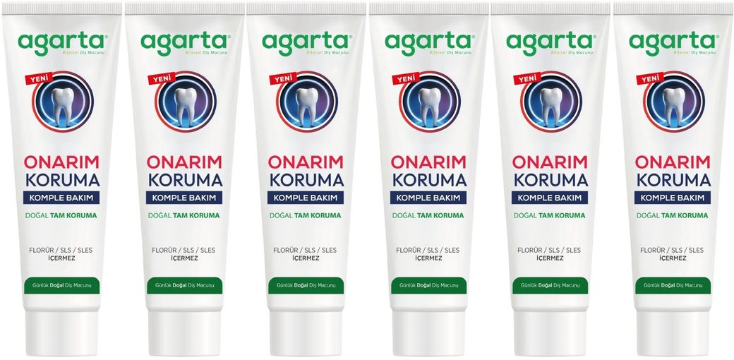 Agarta Doğal Tam koruma Diş Macunu 90 ML Onarım & Koruma (6 Lı Set)
