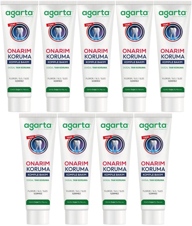 Agarta Doğal Tam koruma Diş Macunu 90 ML Onarım & Koruma (9 Lu Set)