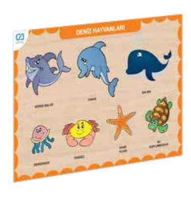 Ahşap Deniz Hayvanları Eğitici Set