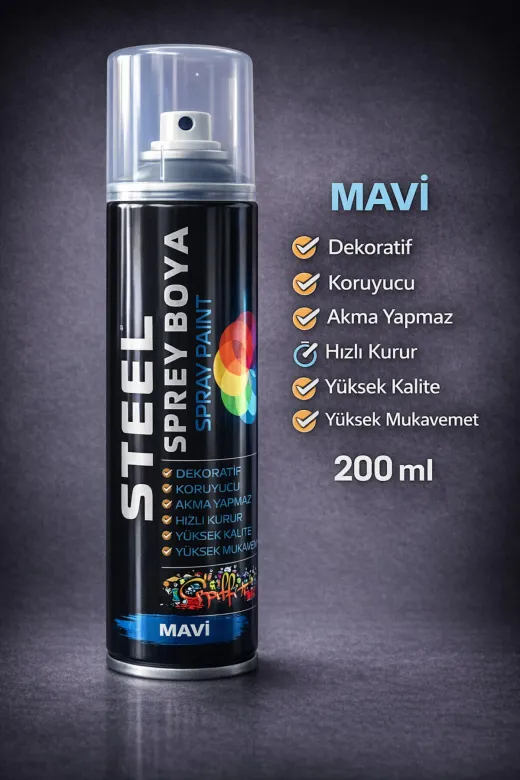 akatsuki 1200mlm Sprey Boya Mavi 200 Ml