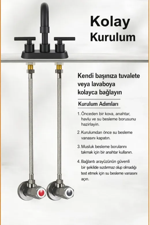 akatsuki 3/8/70 Spiral Çelik Flex 3/8 - 70 Cm (3/8 - 3/8)