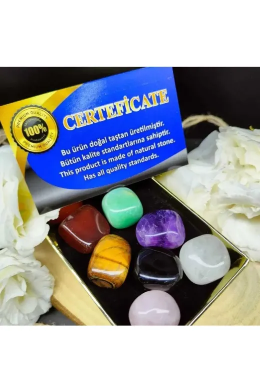 aktivebutik set7 Çakra Doğal Taş Set Sertifikalı