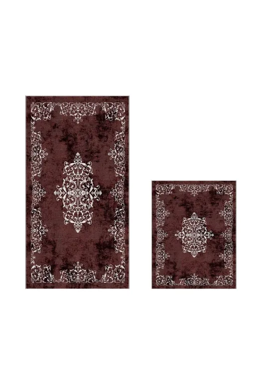 ALANUR 510616 Trend Kaymaz Taban Dijital Banyo 2'li Klozet Takımı Bordo