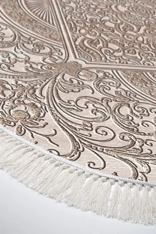 Alanur Home 1488-Trend-Oval Eko Trend Djt Halı Yıkanabilir Kaymaz Taban 1488 Oval Modern Kahve