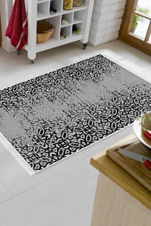 Alanur Home Mu123-Trend-Banyo Eko Trend Djt Banyo Paspası Yıkanabilir Kaymaz Taban Mu123 Iskandinav Gri