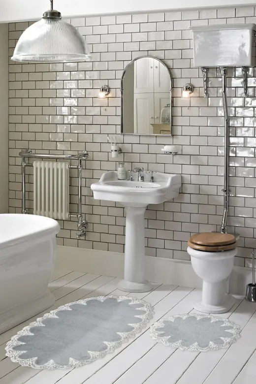Alanur Home ZARO15 . Oval 2 Li Banyo Takımı (65 X 115 - 55 X 65 ) Gri