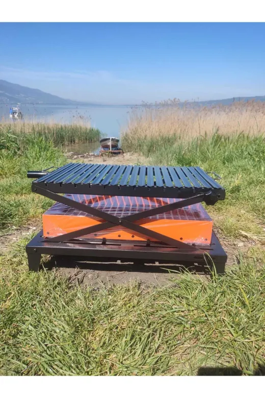 ALKAN KALIP SA-004 Sac Izgaralı Yükseklik Ayarlı Sabit Ayaklı Mangal