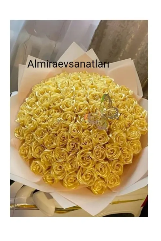 almiraevsanatları solmayan gül buketi sarı321 Solmayan Gül Buketi Sarı