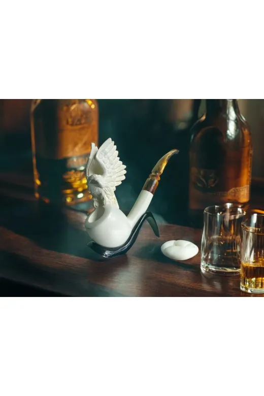 Altınışık Lületaşı 0099 Golden Eagle Lületaşı Pipo – El Yapımı, Koleksiyonluk, Doğal Taş, Filtreli, Özgün Tasarım