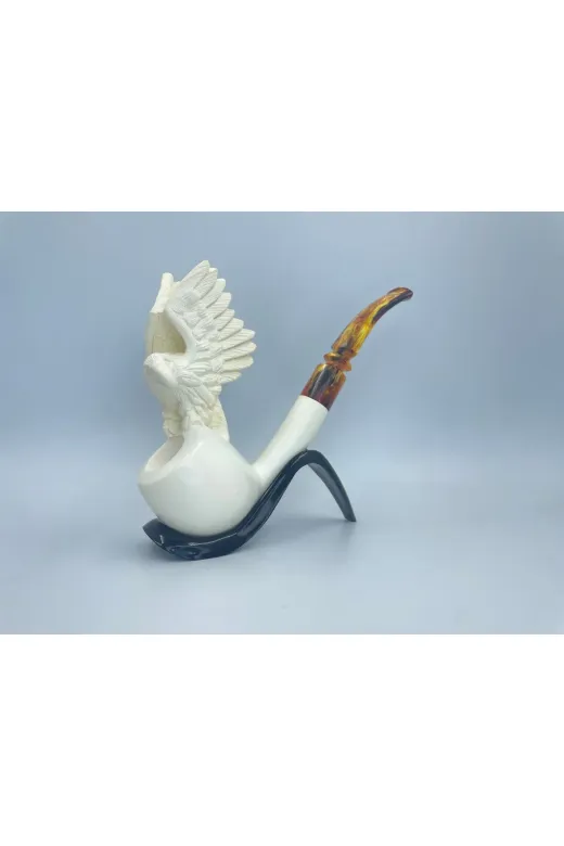 Altınışık Lületaşı 0099 Golden Eagle Lületaşı Pipo – El Yapımı, Koleksiyonluk, Doğal Taş, Filtreli, Özgün Tasarım