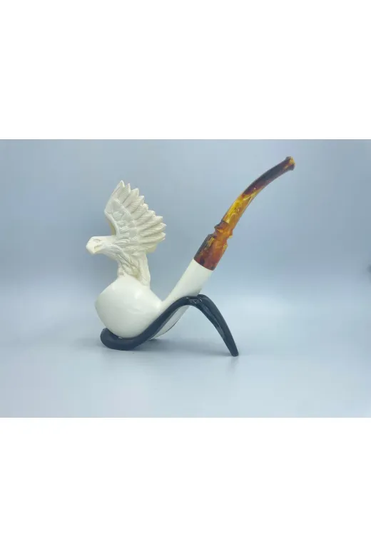 Altınışık Lületaşı 0099 Golden Eagle Lületaşı Pipo – El Yapımı, Koleksiyonluk, Doğal Taş, Filtreli, Özgün Tasarım