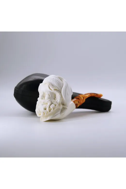 Altınışık Lületaşı dop20151408igo El Oyma Lületaşı Pipo Noel Baba Figürlü | Akrilik Ağızlık | Koleksiyonluk Yılbaşı Hediyesi 16,5 Cm