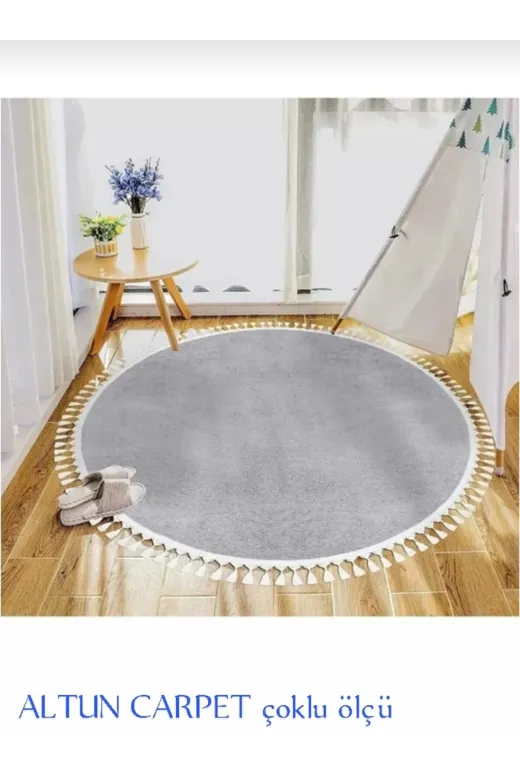 Altun TYC4U3JJCN170725407055792 Carpet Açık Gıri Ponpon Saçaklı 50*50 Jel Kaymaz Post Pelüş Halı Çöklü Ölçü