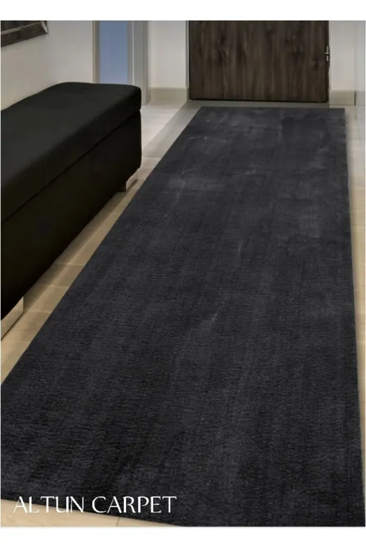 Altun TYCD7IFFEN170668272523325 Carpet Özenli Kesim Hizmeti Yapılır Antrasit Pofuduk Post Peluş Kaymaz Taban Yolluk
