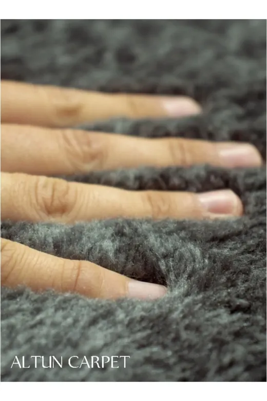 Altun TYCD7IFFEN170668272523325 Carpet Özenli Kesim Hizmeti Yapılır Antrasit Pofuduk Post Peluş Kaymaz Taban Yolluk