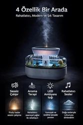 Anda 131573667 Yağmur Damlası Efektli Hava Nemlendirici Ve Aroma Difüzör, Doğa Ses Modları, Led Ambiyans Işıklı, Sessiz Çalışma, Buharlı Nemlendirici Buhar Makinesi, Dekoratif Tasarım Yapay Teraryum Tasarımı
