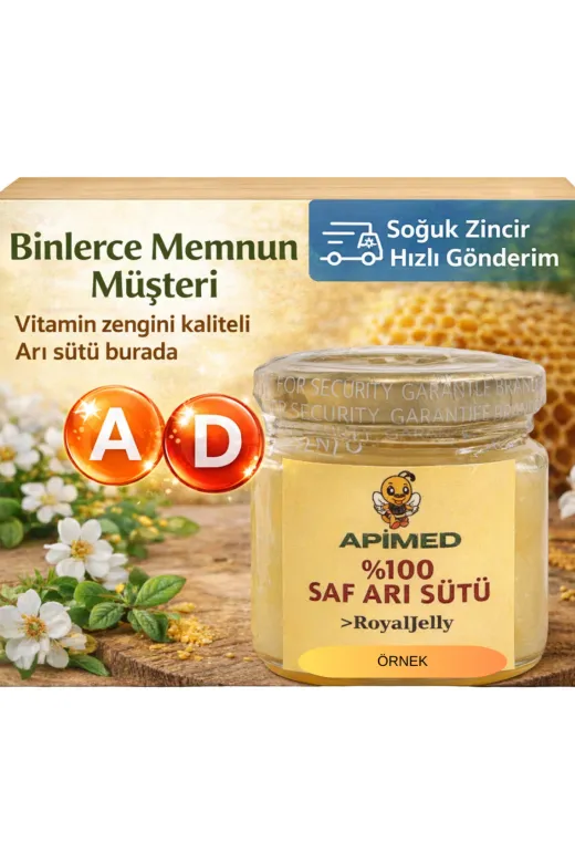 APİMED APMD122 %100 Saf Arı Sütü 300 Gr – Katkısız Doğal Royal Jelly – Soğuk Zincir Gönderim