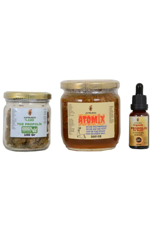 APİMED TYCS7SUBKN171791872968129 Atomix(500Gr) Ve Toz Propolis(100Gr) Ve Propolis Su Bazli(20Ml)