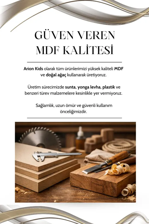 arionkids ALNCKMCLDLP Alin 3 Kapaklı Çekmeceli Mdf Dolap | Rehau Kaplama Kapaklar | Ağaç Ayaklar | Üstün Kalite