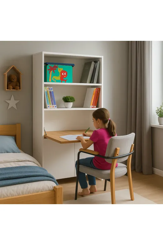 arionkids ARION-CM-05 Kitaplıklı Ve Açılabilir Çalışma Masası Çok Amaçlı Ünite – %100 Mdf | Yerli Üretim